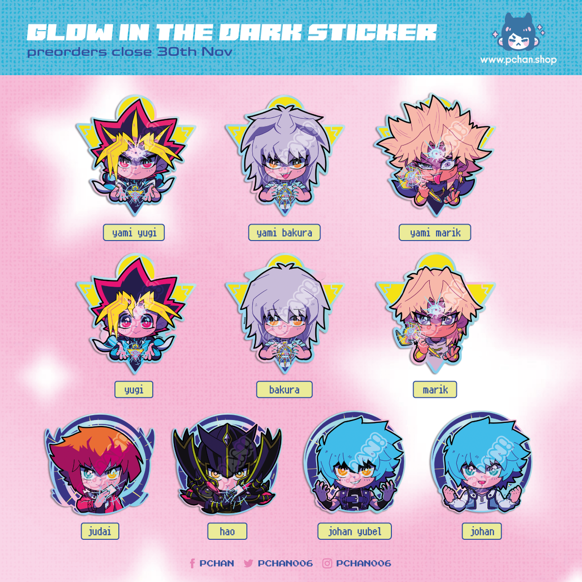 Preorders Glow in the dark holographic stickers