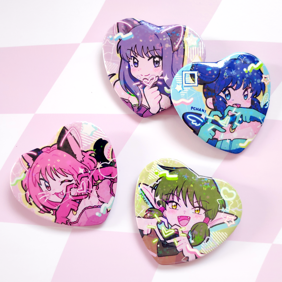 Tokyo Mew Mew Holographic Heart Badge